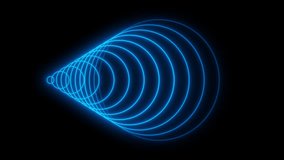 Radio wave signal. Colors award background waves animation come from center. Bright neon lights motion for glamour concept. Neon Wave 4K Animation. Neon circle radio waves. Alpha Channel. - Powered by Shutterstock - Get 15% off with code: PIKWIZARD15