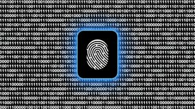 Fingerprint overlaying animation with digital code, symbolizing cybersecurity in school. technology, digital security, protection, encryption, privacy, coding - Powered by Shutterstock - Get 15% off with code: PIKWIZARD15