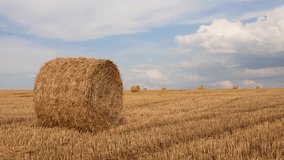 Timelapse of Hay Bale on Harvested Wheat Field with Storm Clouds Gathering – Weather and Agriculture Concept - Powered by Shutterstock - Get 15% off with code: PIKWIZARD15