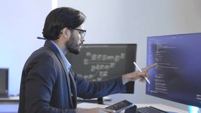 A focused Indian FinTech engineer and cybersecurity analyst develops proprietary trading algorithms, monitoring real-time data streams in a high-tech security operations cente - Powered by Shutterstock - Get 15% off with code: PIKWIZARD15