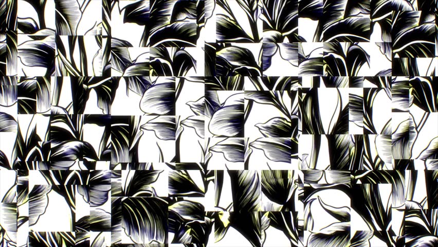 Seamless vintage tropical botanical design with Art Deco-inspired elements. High-contrast floral pattern white background, positioned lower edge, creates classic aesthetic.