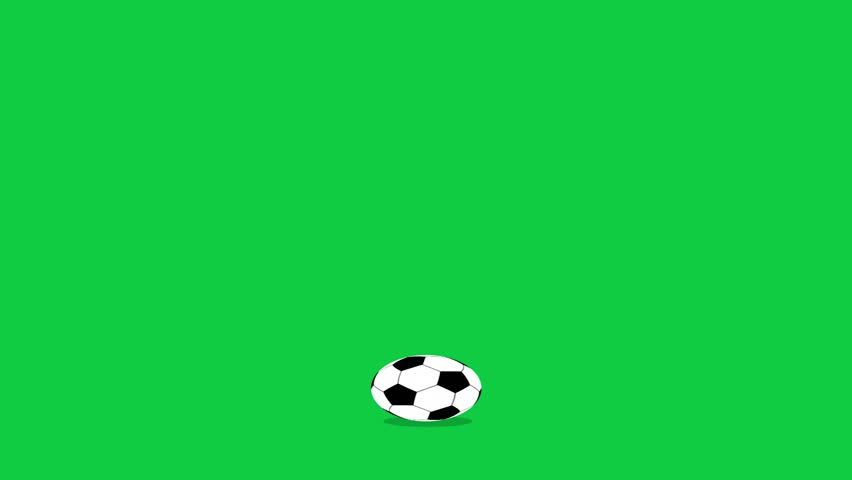 Bouncing soccer ball Motion loop on green screen background 4K
