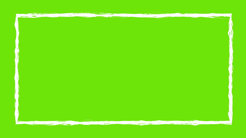 Square frame hand-drawn scribble animation. Pen marker doodle style. Sketched motion element. Loop. Green screen, chromakey