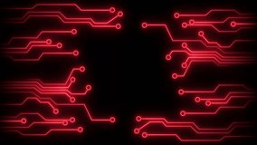 Hi-tech digital circuit board glowing animation. futuristic design element futuristic and network concept. red circuit board and microchip, digital power line glowing animation. - Powered by Shutterstock - Get 15% off with code: PIKWIZARD15