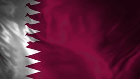 Waving flag of Qatar with maroon white serrated edge suitable for Middle Eastern contexts - Powered by Shutterstock - Get 15% off with code: PIKWIZARD15