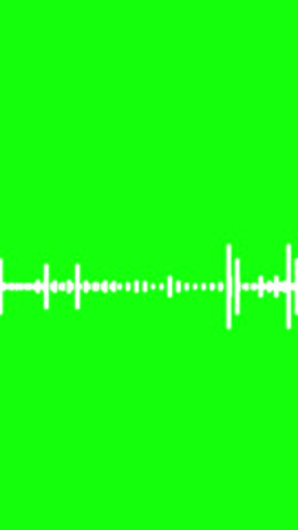 Audio Visualisers or Waveforms Audiowave animation on a vertical green screen background