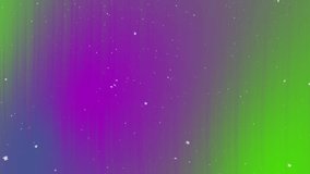 A video showing an abstract gradient background of purple and green with animated falling snowflakes - Powered by Shutterstock - Get 15% off with code: PIKWIZARD15