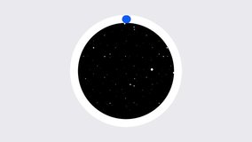 Circular orbit line surrounding a starry space with a white dot, showing an interface concept of a planetary or cosmic system design - Powered by Shutterstock - Get 15% off with code: PIKWIZARD15