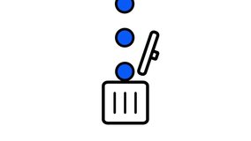 Stylized icons of a pen and ruler with dots falling into a box, symbolizing design or creative tools in minimalist interface layout - Powered by Shutterstock - Get 15% off with code: PIKWIZARD15