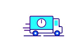 A blue delivery truck with a timer clock, symbolizing fast shipping, logistics or express delivery in a clean layout - Powered by Shutterstock - Get 15% off with code: PIKWIZARD15
