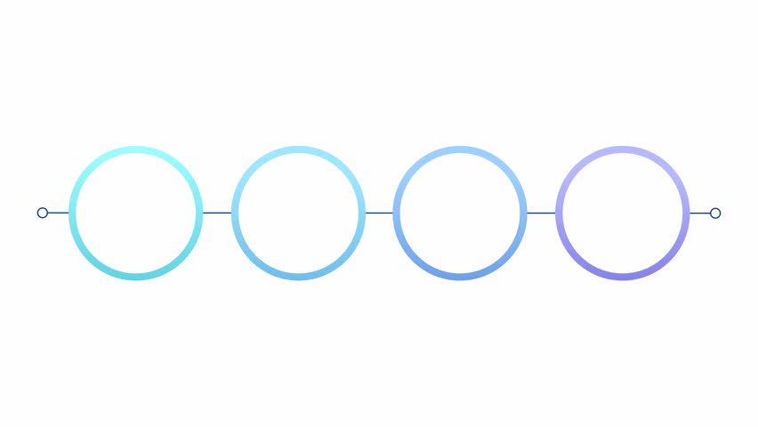 Commercial activity blue gradient round infographic 4 steps template animation. Sequence options HD video. Animated blank diagram visualization. Process layout empty design element. Motion graphics