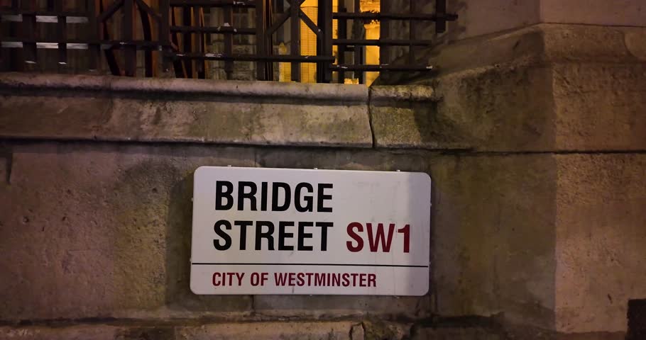 Nighttime upward shot starting from the 