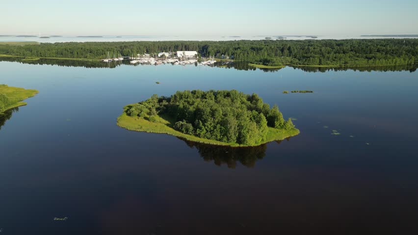 Summer morning aerial view, Oulu Finland