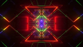 Seamless 4K animation of a glowing neon tunnel with high-tech motion and psychedelic geometry. Ideal for VJ sets, cyberpunk visuals, music projections, and futuristic ambient design. - Powered by Shutterstock - Get 15% off with code: PIKWIZARD15