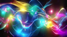 Rainbow Wave Particles Flow | Abstract 4K Seamless Loop with Glowing Light Trails and Colorful Ambient Movement for VJing, Meditation, and Relaxing Visual Backgrounds - Powered by Shutterstock - Get 15% off with code: PIKWIZARD15