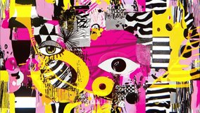 Psycho Pop Acid Loop – 4K Abstract Visual in Neon Pink, Yellow, and Black with Fast Glitchy Motion for VJing, Fashion Visuals, Motion Design and Trippy Party Backgrounds - Powered by Shutterstock - Get 15% off with code: PIKWIZARD15