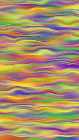 Tiers of Rainbow waves slowly undulating on vertical background