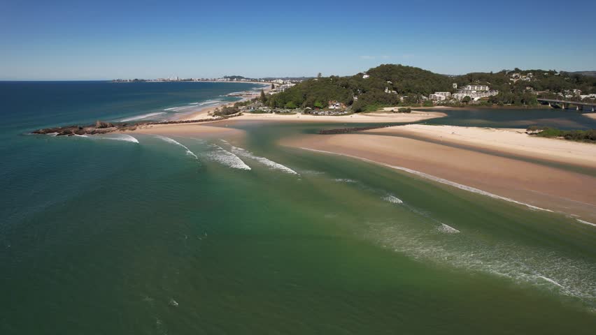 Idyllic Scenery Of Palm Beach In Gold Coast, Queensland, Australia - Drone Shot