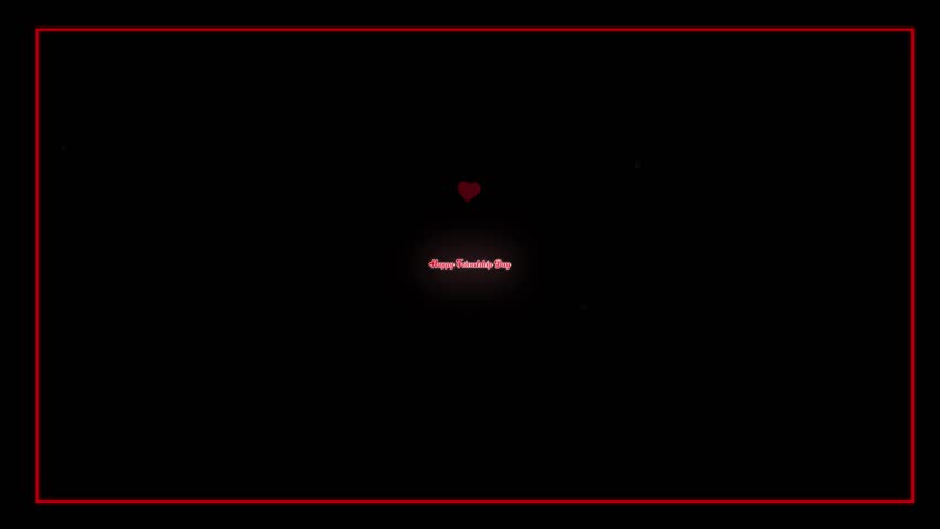 Happy Friendship Day Text Animation with Heart Particles