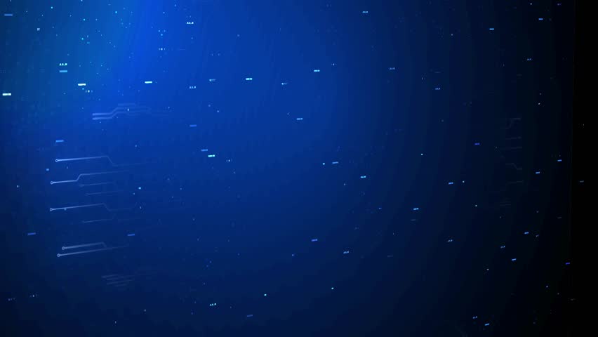 Futuristic glowing AI microchip animation with electric blue circuit lines and a central AI logo. Ideal for illustrating artificial intelligence systems, smart technology, digital transformation.