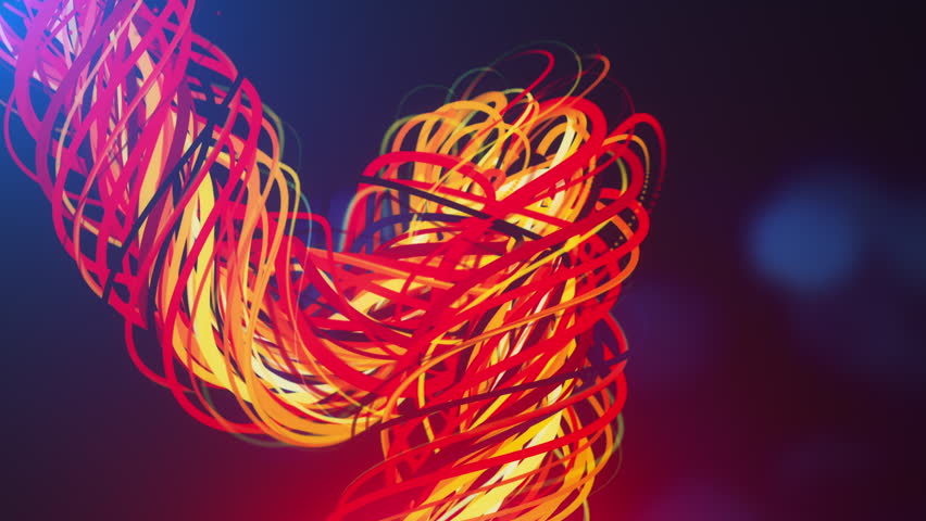 Abstract Colorful splines. Computer generated 3d render