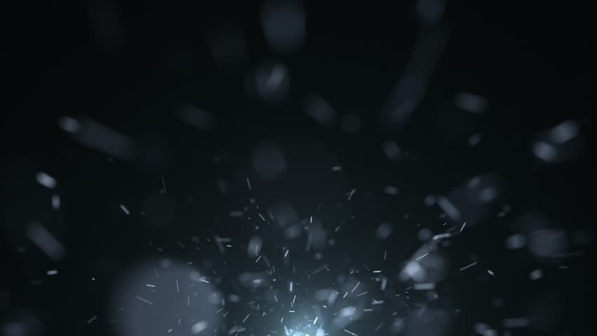 Dark background with falling dust particles and abstract motion blur. Mysterious, cinematic atmosphere perfect for sci-fi, thriller scenes, or elegant background effects