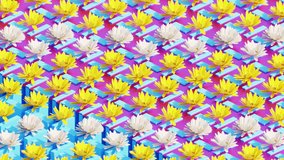 Calendula Or Marigold Blossoms Retro Seamless Pattern, motion footage for pop art films and cinematic in flower scene. Also good background for scene and titles. - Powered by Shutterstock - Get 15% off with code: PIKWIZARD15