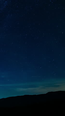 Vertical Shot Star Trails Above Bakersfield Astrophotography Night Sky Time Lapse in California USA