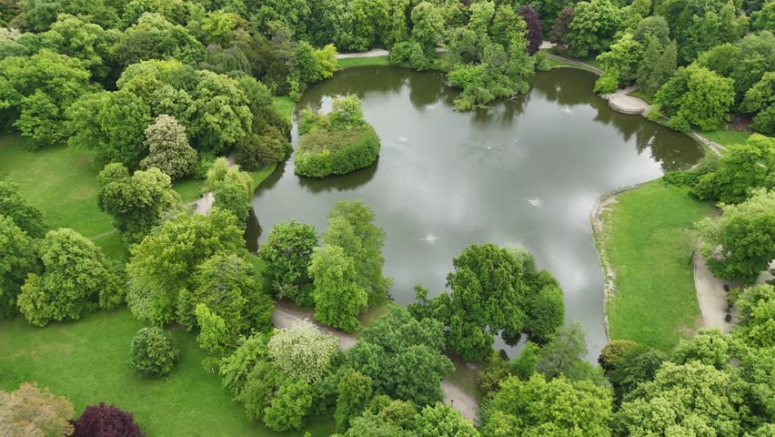 Aerial View of Green Park with children