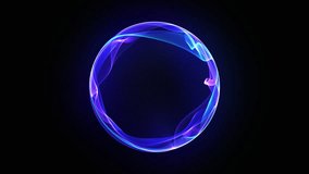 Abstract 3d sphere of purple and blue neon gradient particle waves. Artificial Intelligence concept, virtual assistant, future technology, innovations. Vibrant energy sphere, glowing 3d orb. 4k loop. - Powered by Shutterstock - Get 15% off with code: PIKWIZARD15