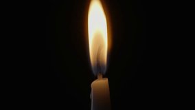 Breeze blowing out candle flame dark view closeup. Wax taper fire ending on black background. Night glowing dimly with flickering light. Smoke curling up slowly from wick. Peaceful atmosphere concept - Powered by Shutterstock - Get 15% off with code: PIKWIZARD15