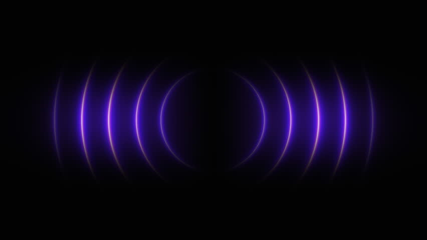 Purple neon sound waves seamless motion. Vibrant audio waves and waveform. Abstract technology background, searching and connecting concept. Radio signal, music visualization, and voice recording. 4k.