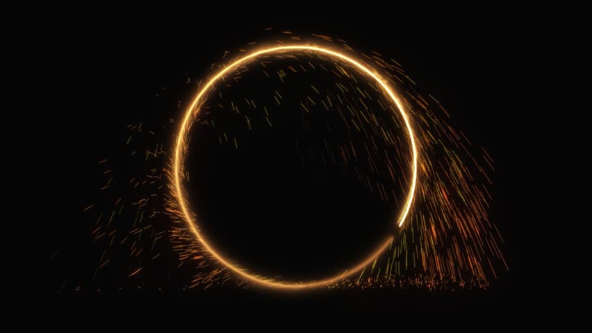 Mystic Portal Opening and Closing VFX – Orange Sparks Energy Overlay Graphic Element