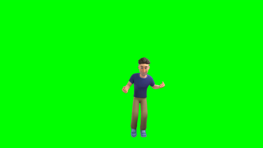 Ezro Quinn 3D Character Happy Celebration Pose on Green Screen – Versatile for Digital Projects. Energetic 3D character Ezro Quinn celebrating with joy on a green screen. Perfect for ads and explainer