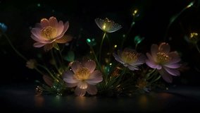 Shiny Flowers Glowing Animation Background  - Powered by Shutterstock - Get 15% off with code: PIKWIZARD15