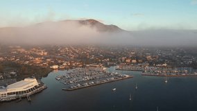 Sunrise over Hobart, Tasmania, Australia Aerial Drone 4K - Powered by Shutterstock - Get 15% off with code: PIKWIZARD15