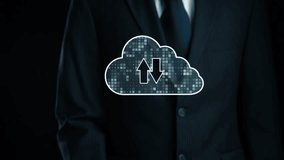 This image portrays a professional setting showcasing a cloud storage concept, featuring abstract icons of folders and data transfer, representing modern file management. Qubit - Powered by Shutterstock - Get 15% off with code: PIKWIZARD15