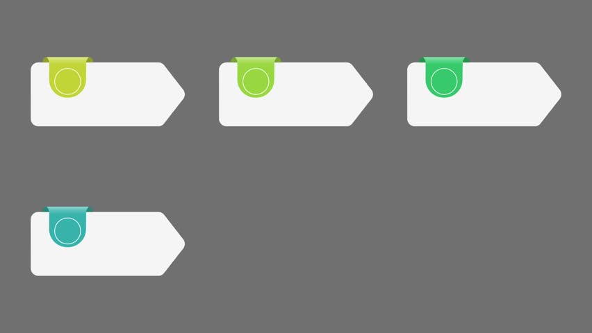 animated video of business infographics with multicolor label 3, 4 and 6 steps for workflow, presentation, 4k animation 