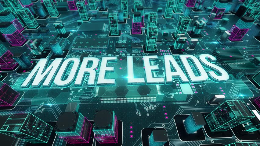 More Leads with digital technology hitech concept. 3D Illustration