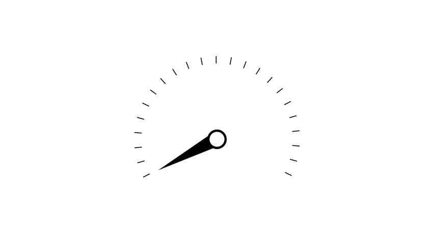 Car fuel dashboard moving up, Speed meter indicator icon animation.Full gas fuel gauge dial 2d animation black screen dashboard meter.