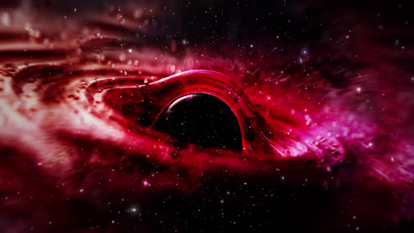 Loop red pink blackhole space travel nebula in deep space abstract sci fi background  . 4K 3D seamless loop Sci-Fi Space flight to glow energy gas dust cloud nebula galaxy