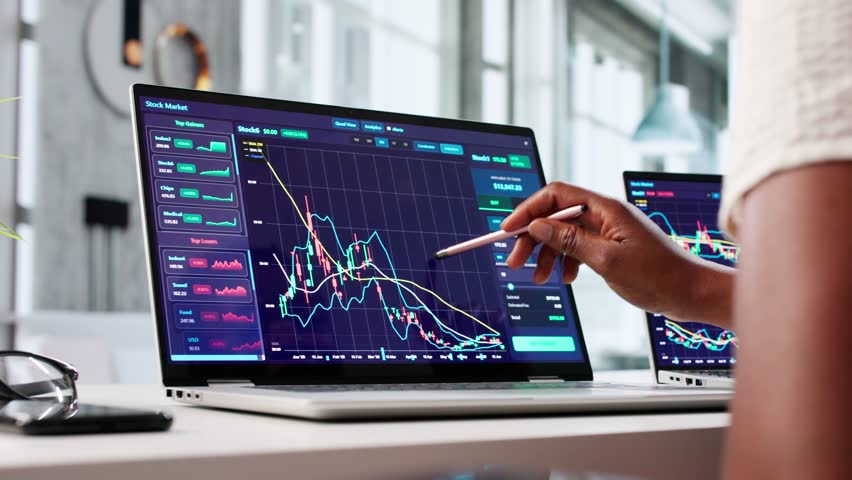 KPI Business Analytics Dashboard On Laptop Computer