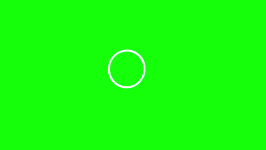 random circle highlight 2s asymmetric changing size at center on green screen, round highlighting 2d motion graphics graphic element chroma key doodle
