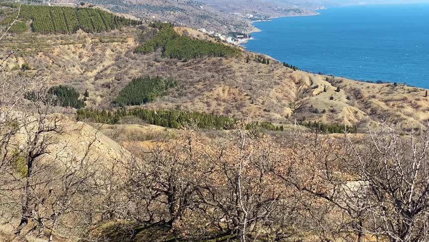 View of sea coast from the mountain
