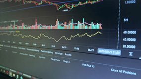 Cryptocurrency trading screen displays intricate candlestick charts, real-time market data, financial graphs. Crypto trading stock exchange movements and financial analytics, investment, blockchain - Powered by Shutterstock - Get 15% off with code: PIKWIZARD15