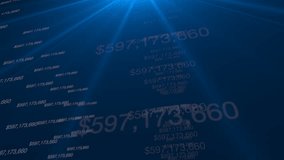 Financial stock market trading dollar figures animate on blue screen - Powered by Shutterstock - Get 15% off with code: PIKWIZARD15