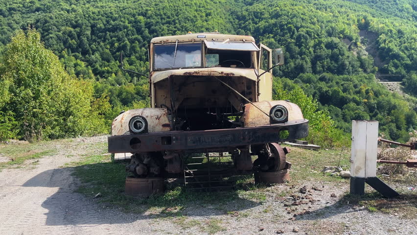 Static Shot of Old ZIL-157 Soviet Era Pickup Truck