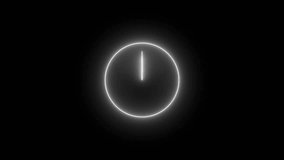 Neon time icon. Glowing neon clock sign, outline alarm silhouette. Spinning Hands Running Out Of Time Concept Rendering - Abstract Background Texture - Powered by Shutterstock - Get 15% off with code: PIKWIZARD15