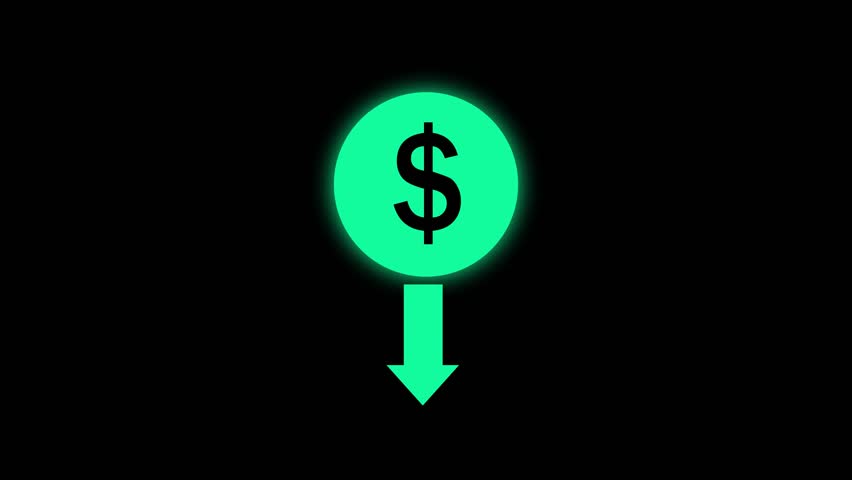 Cost icon. Striking design ideal for web, print files, online design, commercial use, economics, and stock market-related designs. Simple, clear, and modern sign.