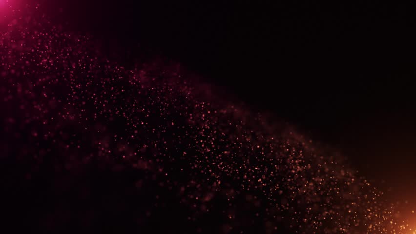 Warm glowing particle wave background with sparkling bokeh lights and shiny particles in fluid motion. This magical dreamy background animation is full HD and a seamless loop. 